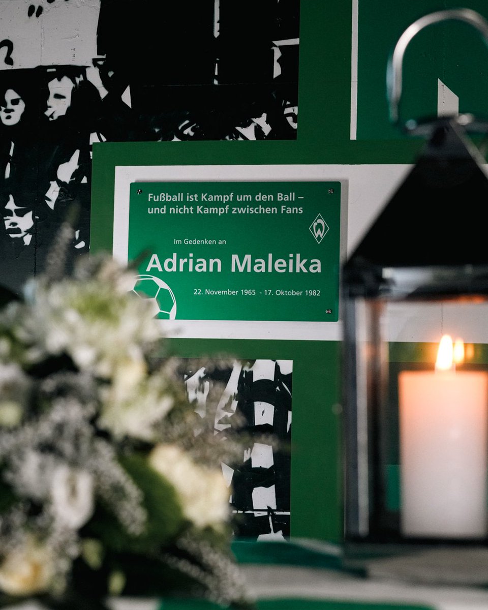 werderbremen's tweet photo. Heute vor 41 Jahren verstarb Adrian Maleika 🕯 

Er wurde Opfer der Gewalt rivalisierender Fans. Fußball ist Liebe und Leidenschaft, kein Hass. Bis in alle Zukunft bleibt die tragische Geschichte ein mahnendes Beispiel, das sich NIE wiederholen darf.

Ruhe in Frieden 🖤

#Werder https://t.co/C0BFFMWIvX