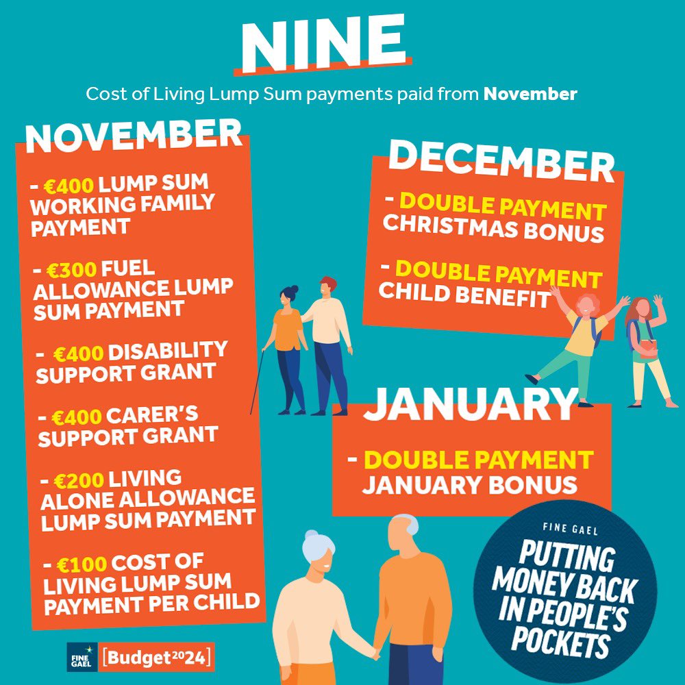 Here are 9 #Budget2024 cost of living payments paid from November that will put money back in people’s pockets.