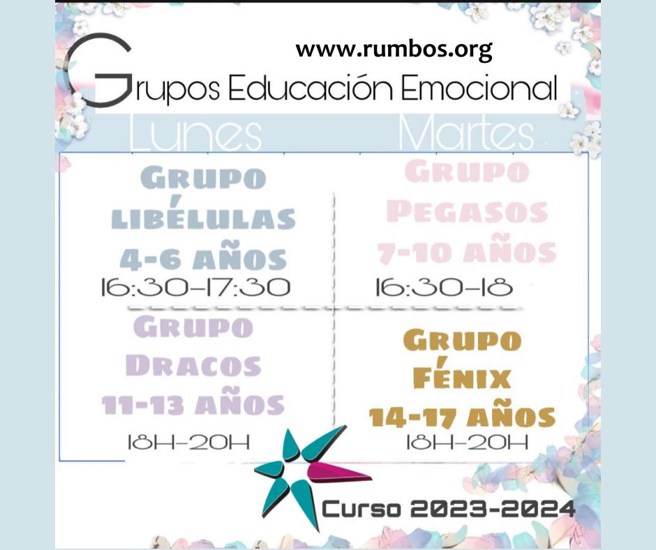 RumbosOrg's tweet photo. ¡¡TENEMOS LOS GRUPOS DE EDUCACIÓN EMOCIONAL YA ACTIVOS!! 

Mira toda la información de los diferentes grupos en nuestra web y apunta a tu hijo o hija 😁
Recuerda que tú también eres partícipe de este proceso, en las formaciones de ALAS contamos contigo 🥳
https://t.co/SHoNevH937 https://t.co/DlqyHvbpiB