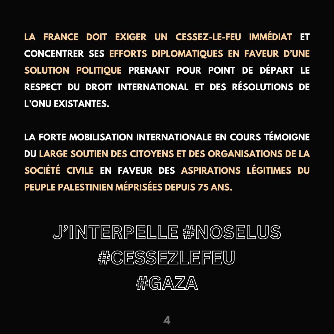 Youle_Soul's tweet photo. J'interpelle #noselus #Cessezlefeu #Gaza @francediplo @MinColonna @Elysee @EmmanuelMacron @robinreda https://t.co/lrJTOhywPW