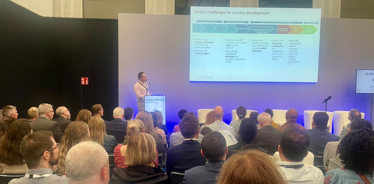 vaccinenation's tweet image. A packed AMR &amp;amp; Bacterial Vaccines track as Mateusz Hasso-Agopsowicz of the @WHO takes the stage.

#WVCEU #Vaccines #WVC2023