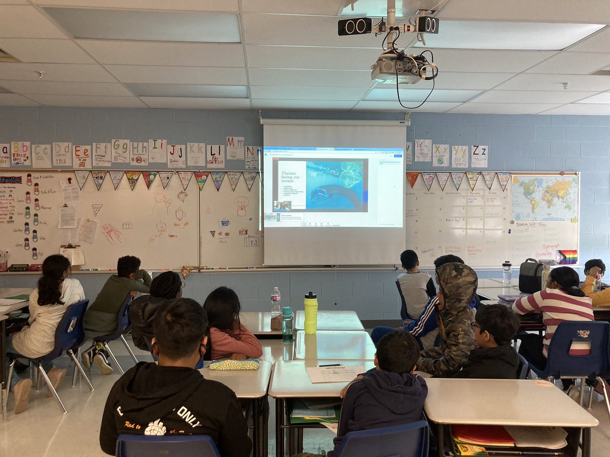 Yesterday 6A had the great pleasure of participating in <a href="/EBTSOYP/">ExploringByTheSeat - Find us on BlueSky</a> presentation with ocean expert Rosie Poirier. We learned the power of impact storytelling, that “storytelling is a tool for change” and the great importance of protecting our oceans. <a href="/TribuneDrive/">Tribune Drive P.S.</a> ❤️