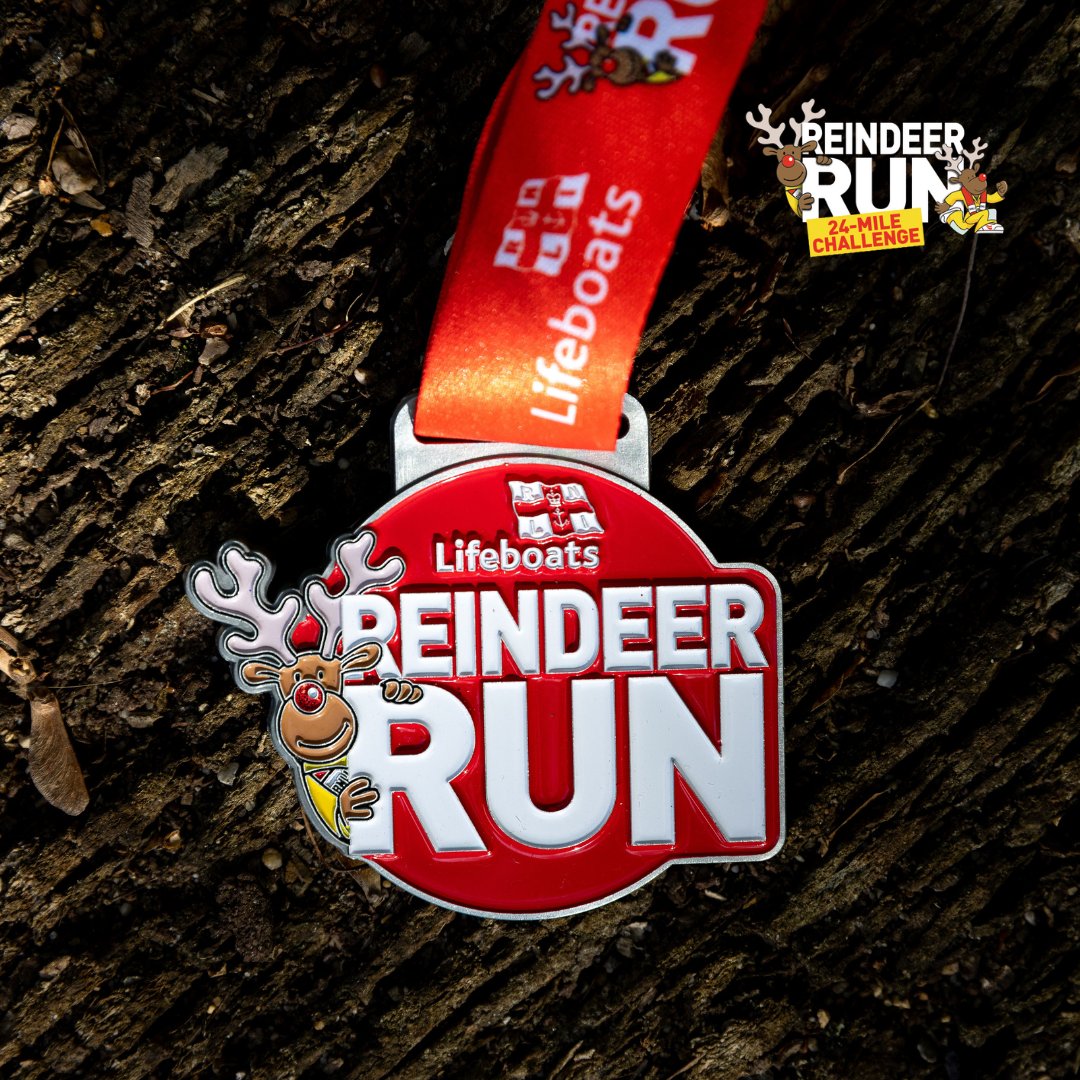 RNLI's tweet image. The #RNLI #ReindeerRun is back and can be taken on anywhere! 🎄

We're asking you to run 24 miles throughout December - a mile for every hour our crews are on call on #Christmas Day.

Find out more 👉 rnli.social/3QnQyXT