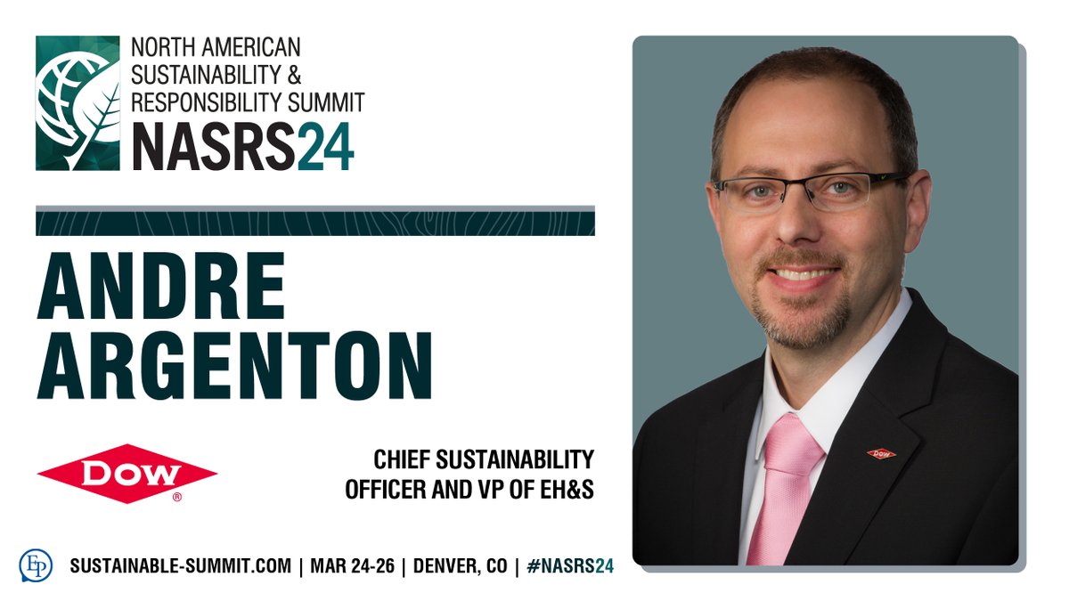 EP_NASRS's tweet image. 🌟 Andre Argenton, Chief Sustainability Officer and VP of EH&amp;amp;S at @DowNewsroom, will be leading an insightful case study at #NASRS23!

Learn more 👉 sustainable-summit.com

#Sustainability #SustainableBusiness  #SustainableDevelopment #corporatesustainability