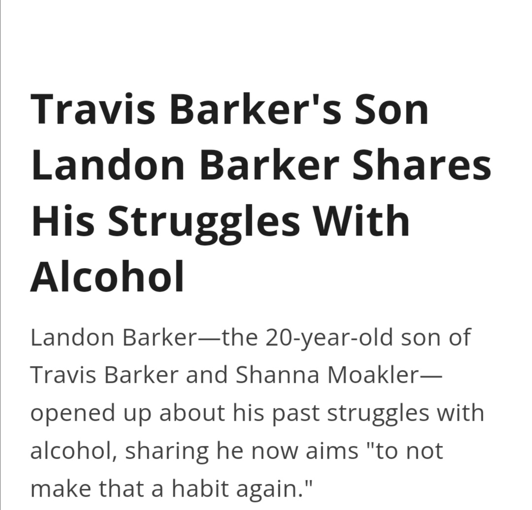 GreatVillaBlog's tweet image. #TravisBarker's Son #LandonBarker Shares His Struggles With Alcohol🤔

Chargers #WWERaw Staley #SNLPremiere Mike McCarthy Gallup Kellen Moore Tolbert Kimbrel #CHOOKY Ekeler Bland Cody and Jey Derwin James Wheeler Halle East Palestine Trout Sami GO PHILS Tumi Igor Tumi Jey and Cod
