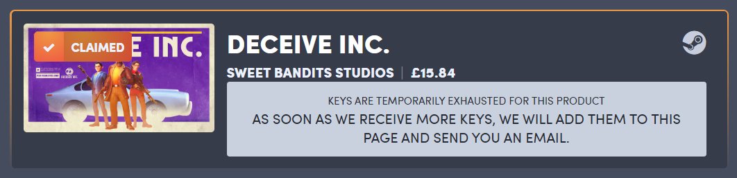 nixeldev's tweet photo. This isn't acceptable! You've taken my money but not provided the product @humble this is quite scammy https://t.co/tvGEFireL9