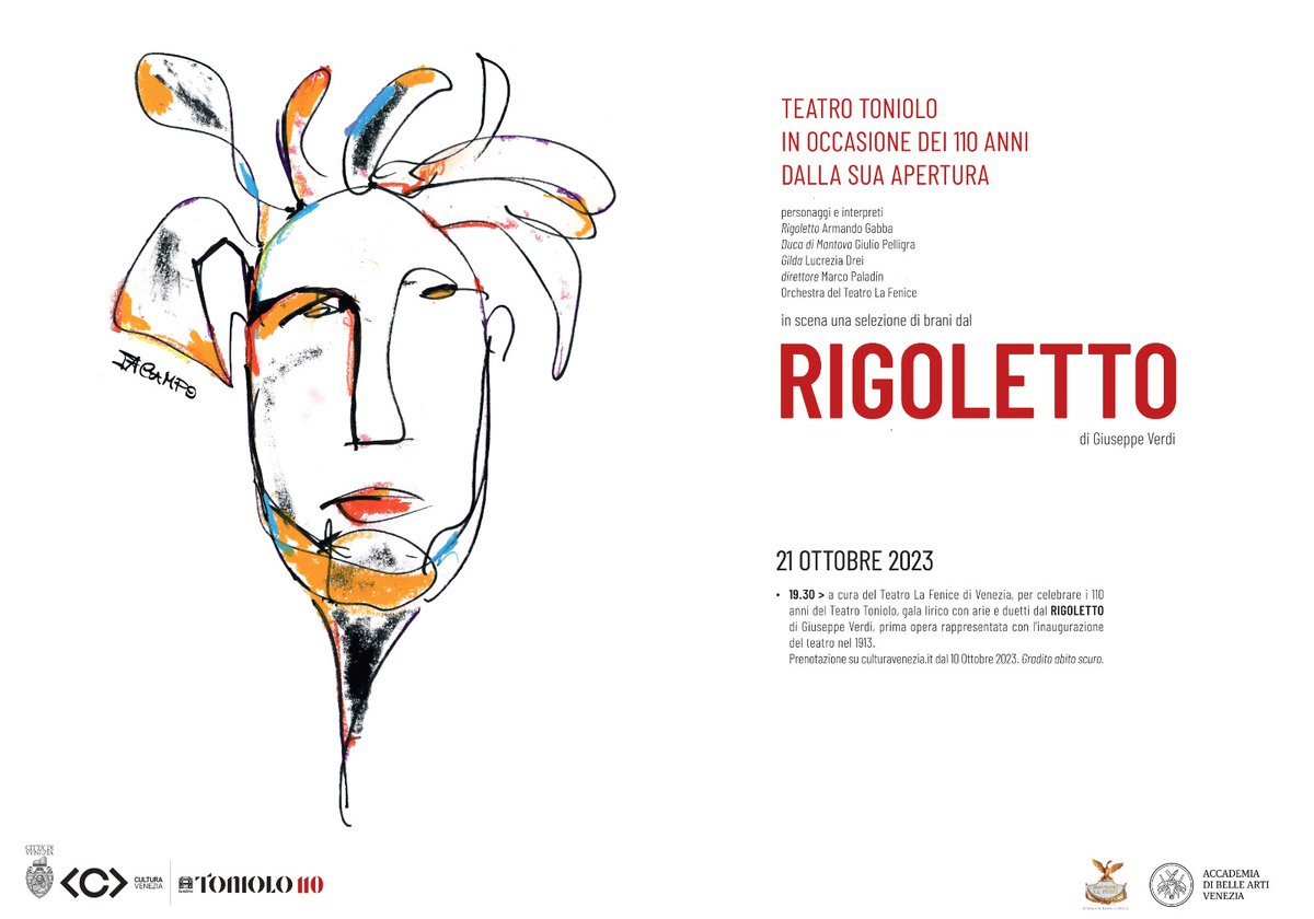 teatrolafenice's tweet image. Sabato 21 ottobre saremo al Teatro Toniolo di Mestre per onorare con il gala lirico intorno a Rigoletto i 110 anni dalla sua apertura. Ci sono ancora posti che ognuno di voi può prenotare qui comune.venezia.it/content/gal-li… buona musica!