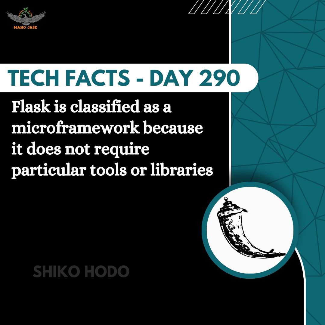 mahojase's tweet photo. Tech Facts: Day 290

#flaskpython #flask #pythonflask #flasktutorial #flaskdevelopment #flaskmicroframework #flaskapi #flaskwebdevelopment #flasktutorialforbeginners #flaskcourse #flaskcertification #python #django  #coding #programming #development #dailytechfacts #mjit https://t.co/ZxMIFS63dF