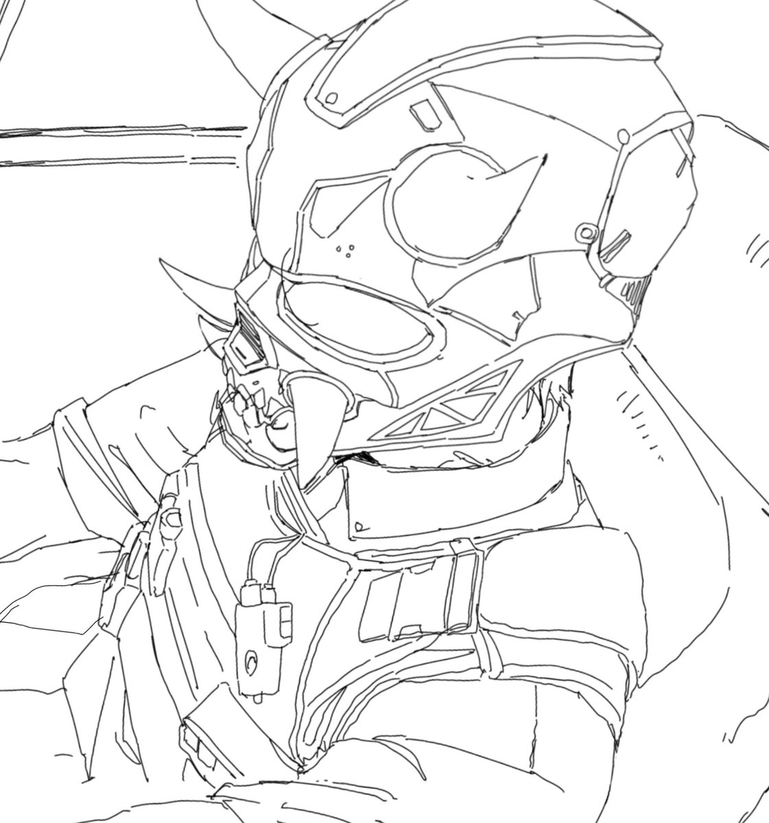 仮面が分からなければ何回も描いて手癖で覚える脳筋