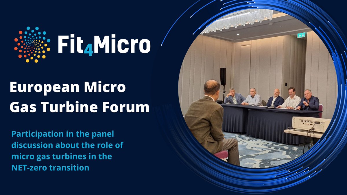 ⚙ The Fit4Micro Project attended the 4th European Micro Gas Turbine Forum, in Bruxelles.

The project was presented during the panel discussion on the role of micro-gas turbines in the NET-zero transition, by Michel Delanaye from MITIS and Hans Korteweg from COGEN Europe.