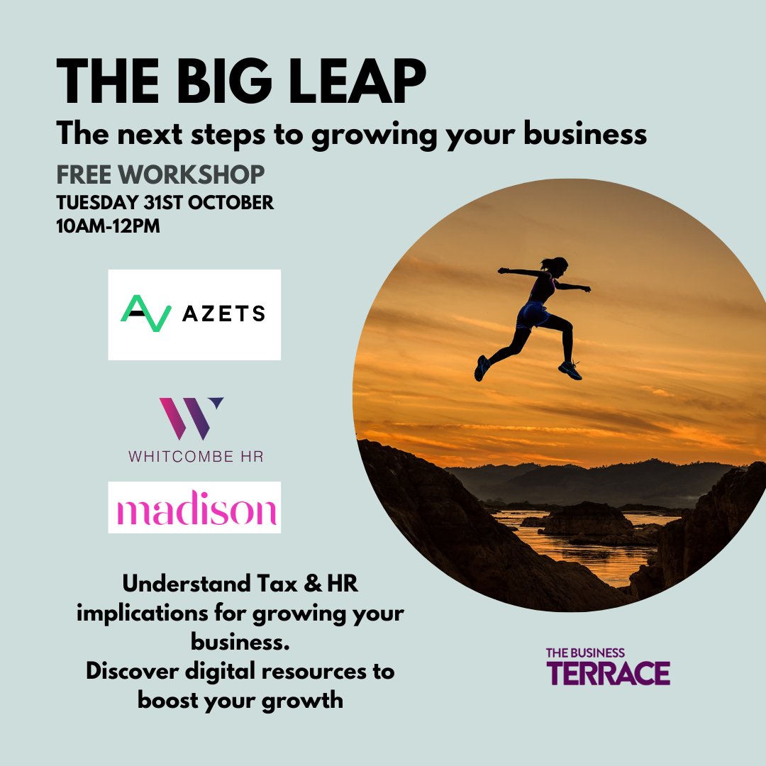 BizInMaidstone's tweet image. 📢 New Event 📢

THE BIG LEAP | The next steps to growing your business

Join local experts to hear what to consider when taking the leap with your business

📅 Tues 31st Oct | 10am
📍 The Business Terrace

Free to attend 👉 eventbrite.co.uk/e/the-big-leap…

@azetsuk @whitcombeHR