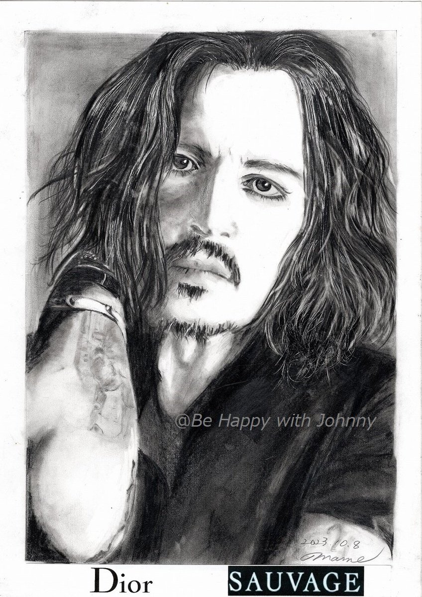 mamemomma's tweet photo. プロフィールに固定しました。
　I drew it in pencil.
@WeRJohnny1 
@JohnnyDeppNFT
#Dior
#JohnnyDepp
#JohnnyDeppWon 
#鉛筆画　#drowning
#pencilart 
#SAUVAGE https://t.co/9CnBWVfZ9h