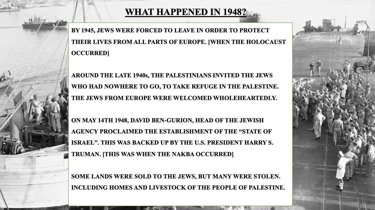 Amara_Mayumi's tweet photo. Assalam alaikum

75 years ago and today, it is the people of Palestine, but this could be our own country one day. Would you want people to feign ignorance? Or educate themselves?

Please retweet this!

Insha’Allah Palestine will be free again soon❤️ 

#FreePalaestine #Awareness https://t.co/EmVNEohB6j