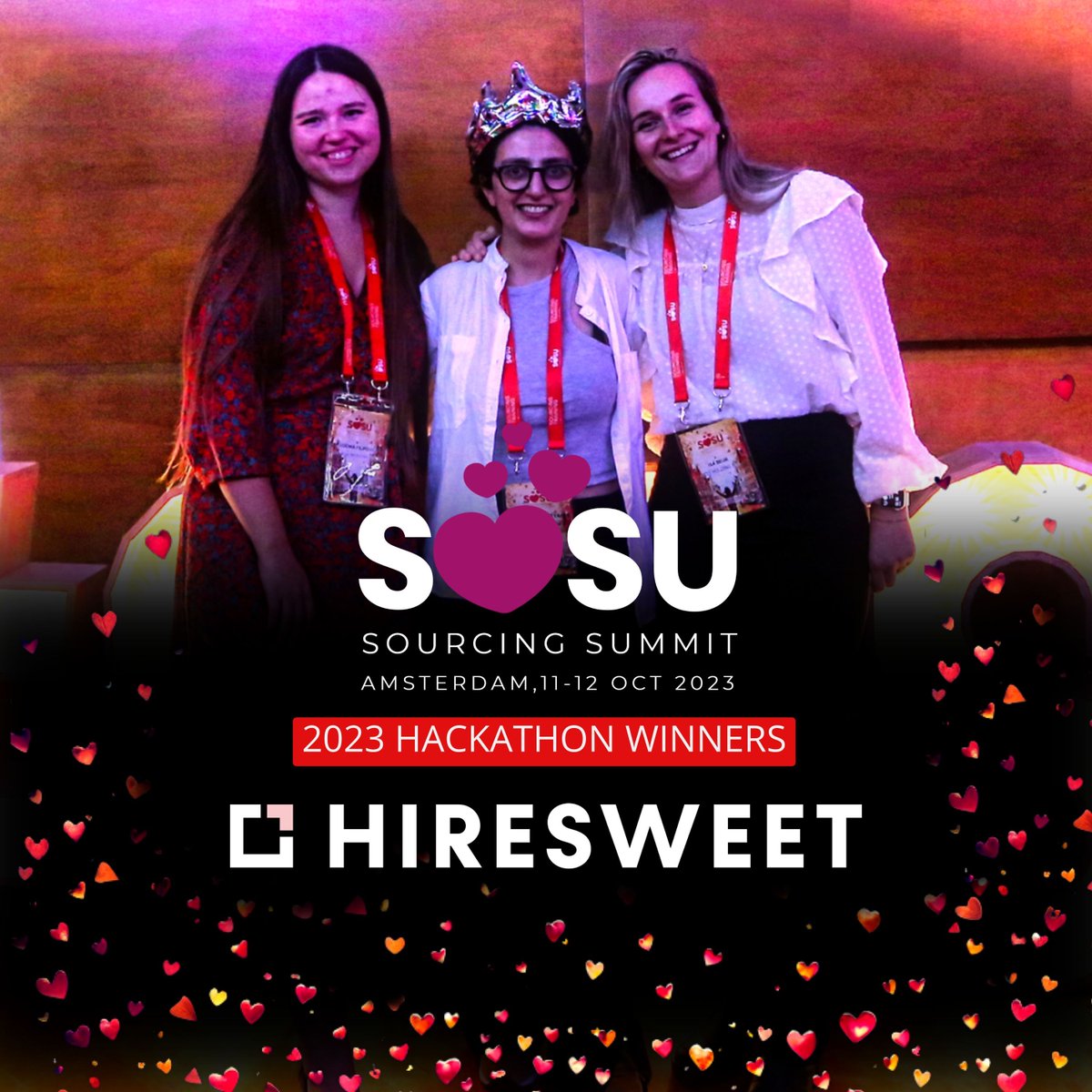 Our new #SOSUHACKATHON champ is Astghik (Ach) Petrosyan. Big congats! 

Congratulations also to the runners up EUGENIA Filipovich and Isa Beuk and all those who participated. 

Special thanks to our hackathon sponsors HIRESWEET  sourcingsummit.net/sosueu/hackath…