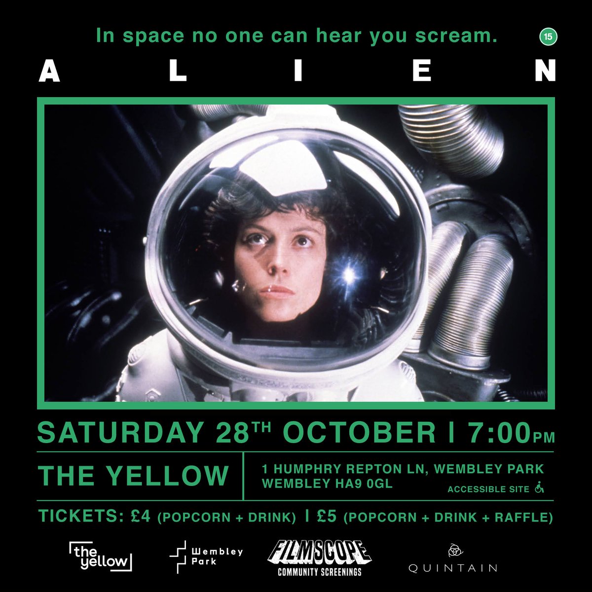 filmscope_'s tweet image. Get on the deck (chairs) of the Nostromo! Join us for our Special 👽🎃 Halloween Screening of Alien @TheYellowUK in @WembleyParkLDN Tickets &amp;amp; Info here: eventbrite.co.uk/e/alien-hallow… #ufox #Aliens #london