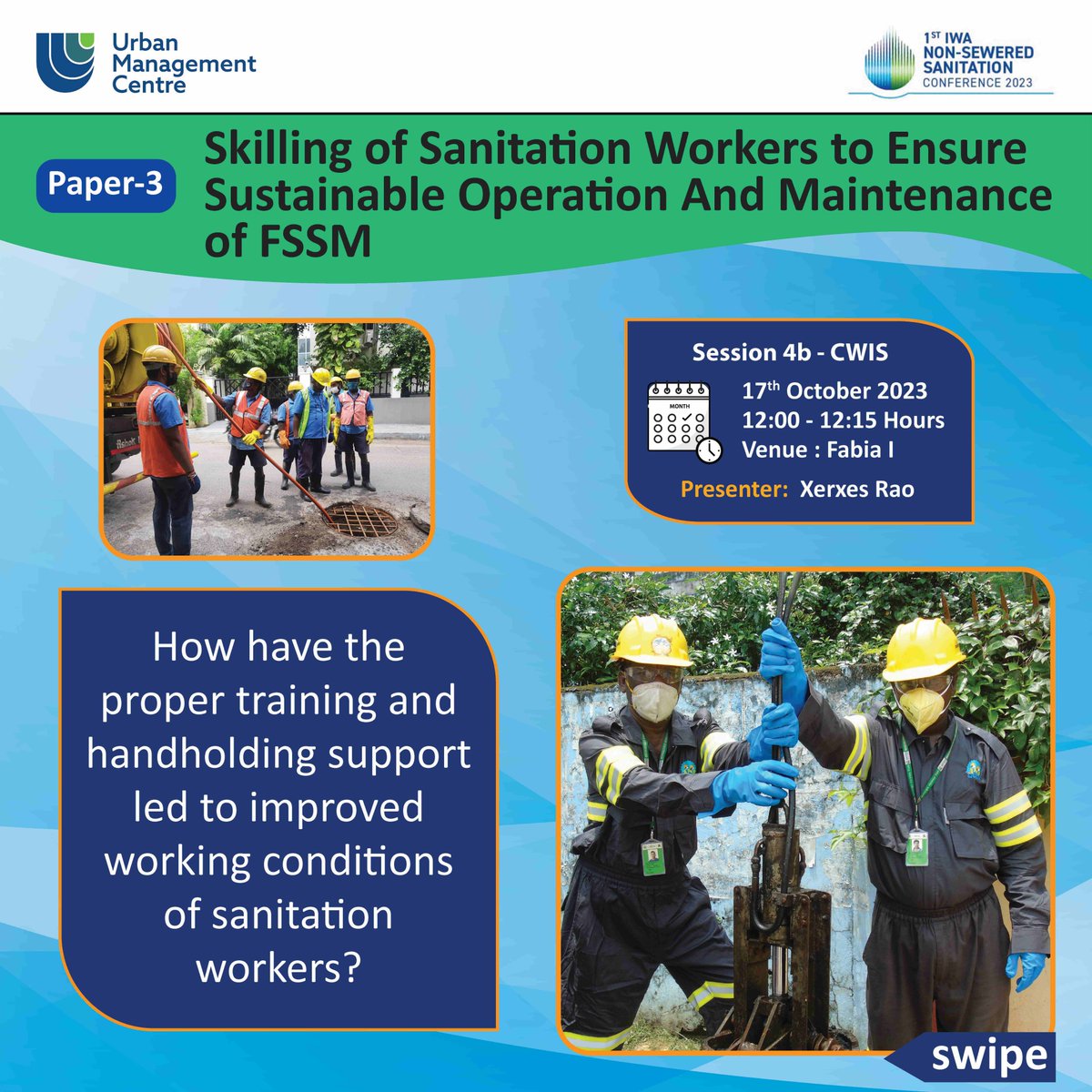 <a href="/umcasia/">Urban Management Centre</a> invites you to the 1st <a href="/IWAHQ/">International Water Association</a>  <a href="/NSS_Conference/">NSS_Conference</a> 2023. <a href="/manvitabaradi/">Manvita Baradi</a> &amp; <a href="/meghnamalhotra/">Meghna</a>, our directors and <a href="/xerxesrao/">xerxes</a> share learning from UMC's various activities. Apologising for our physical absence in workshop sessions at Johannesburg from 15-18 October 2023.
1/2