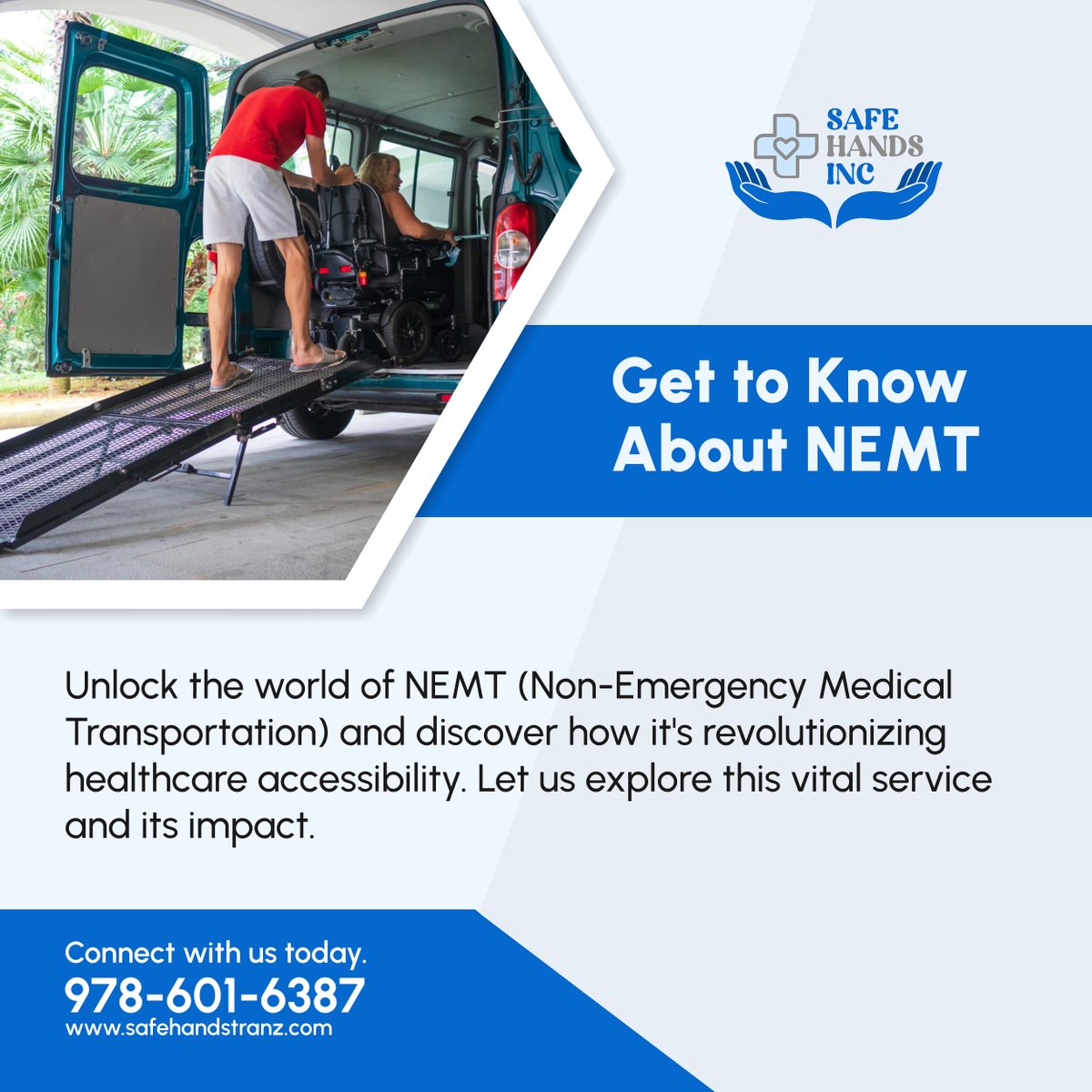 safehands_inc's tweet image. NEMT is a vital service connecting patients to healthcare appointments. Learn how it ensures access, comfort, and peace of mind at tinyurl.com/sn4dzu8d.

#SafeTravelTips #NEMT #TewksburyMA