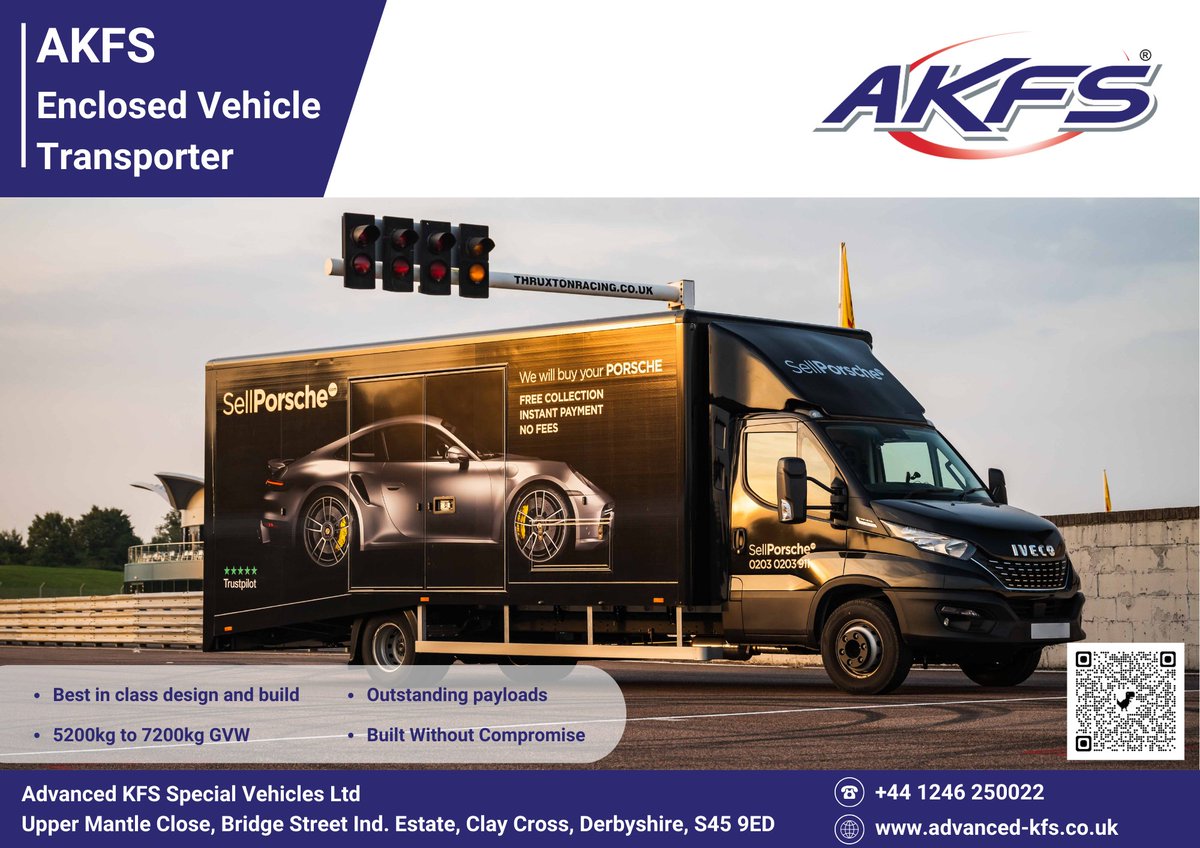 Enclosed Vehicle Transporter by #AKFS

When it comes to transporting vehicles under cover, AKFS has the perfect solution - the #Iveco Daily #EnclosedVehicleTransporter

For more info. call our team today on 01246 250022, or download our brochure here - bit.ly/3PHcQC0