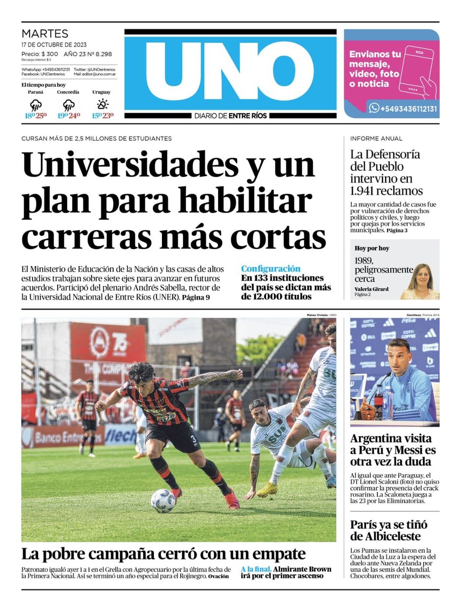 🇦🇷#ARGENTINA [#Diarios]: Provincia de #EntreRíos👇🏼 💠 «EL DIARIO» @eldiariocomar eldiario.com.ar 💠 «UNO» @UNOentrerios unoentrerios.com.ar