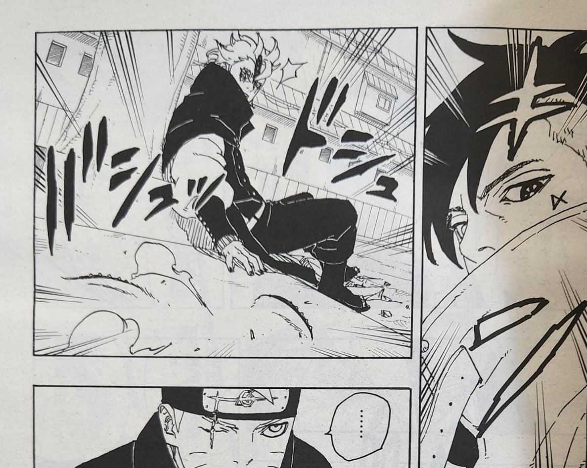 shanks_yonko7's tweet photo. #BorutoTwoBlueVortexCH3 #BORUTO #BORUTO83

كاواكي يظهر في المشهد! كود يحاول الهروب ولكن كاواكي يستخدم دوجوتسو لإلغاء خطته للهروب. ثم يخرج كود المخلوق ويحاول الهروب عبره، لكن...! https://t.co/zwGa74uGF9