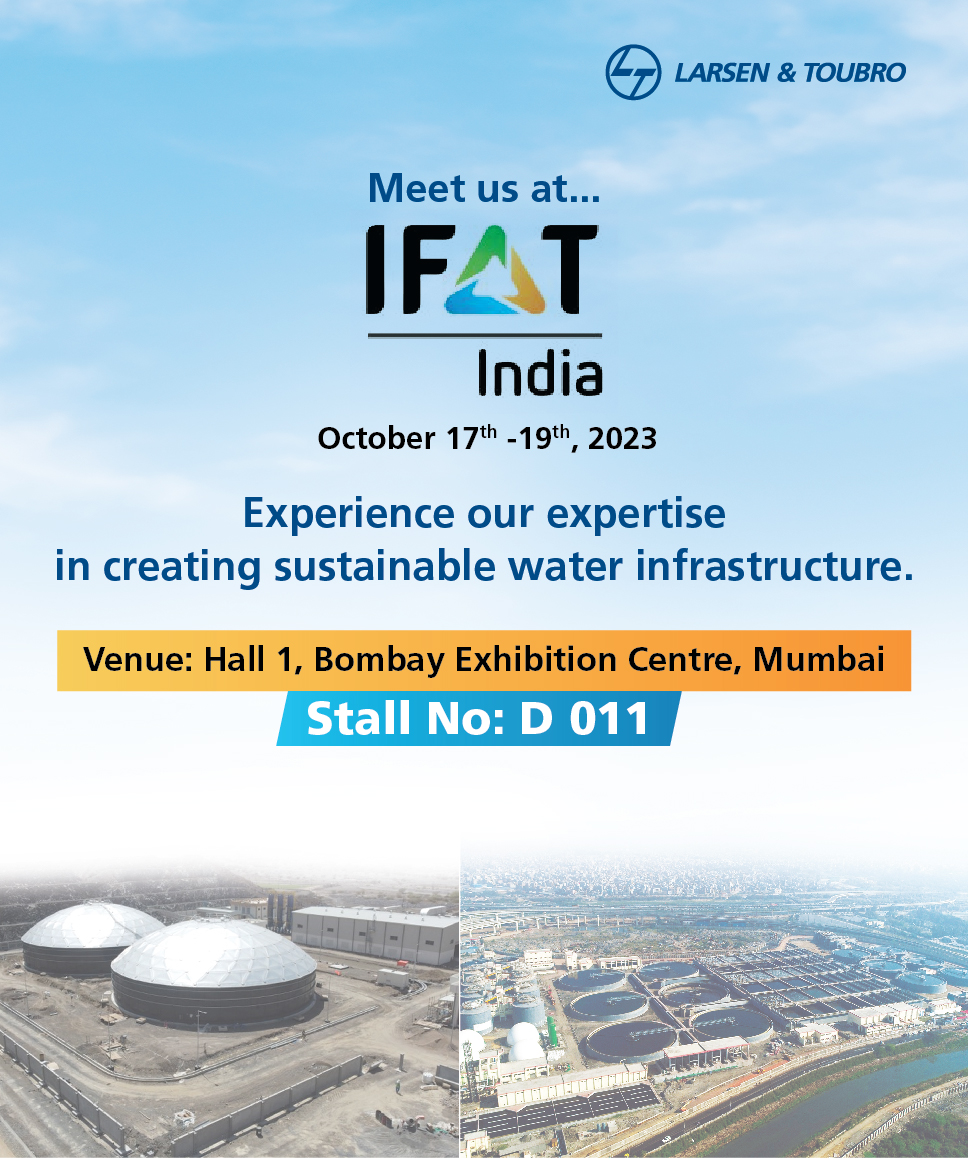 larsentoubro's tweet photo. L&T’s Water & Effluent Treatment business is showcasing its cutting-edge offerings for sustainable water infrastructure at #IFATIndia.
Say hello to our team at Stall D 011, Hall 1, Bombay Exhibition Centre, Mumbai.
 
#Water #WaterInfrastructure #WasteManagement #IFAT #TechnologyForSustainableGrowth
