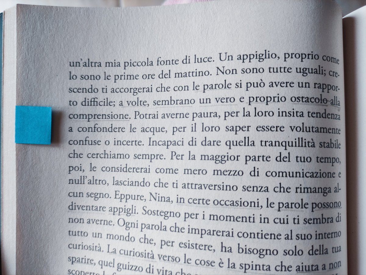 Sottolineo lievemente e in silenzio, per lasciar spazio alla voce di questa madre.

Le parole, da "Piccolo inventario dei saluti", di Carla Corsi
