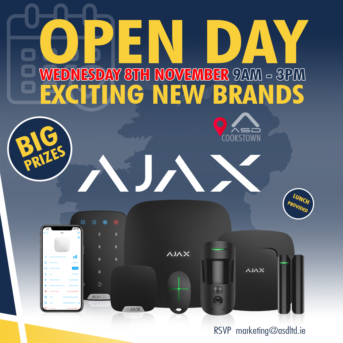 _ASD_ltd's tweet image. JOIN US and discover AJAX Systems. Meet with AJAX reps. asdltd.ie/ajax

RSVP to marketing@asdltd.ie. 

#AJAXSecurity #AJAXsystems #wirelessalarms #NorthernIreland #securityinstallers #security #intruderalarm #securitysystems #homesecuirty #homeautomation #asdltdie