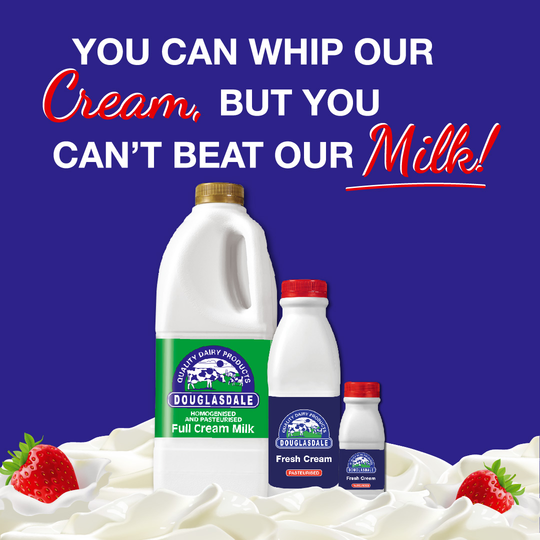You Can't Beat Our Milk!

#DefinitelyTheBestQualityAvailable #Douglasdale #Dairy #Milk #Amasi #Cream #FreshProducts #WhippedCream #Can'tBeat #GreenAndGold