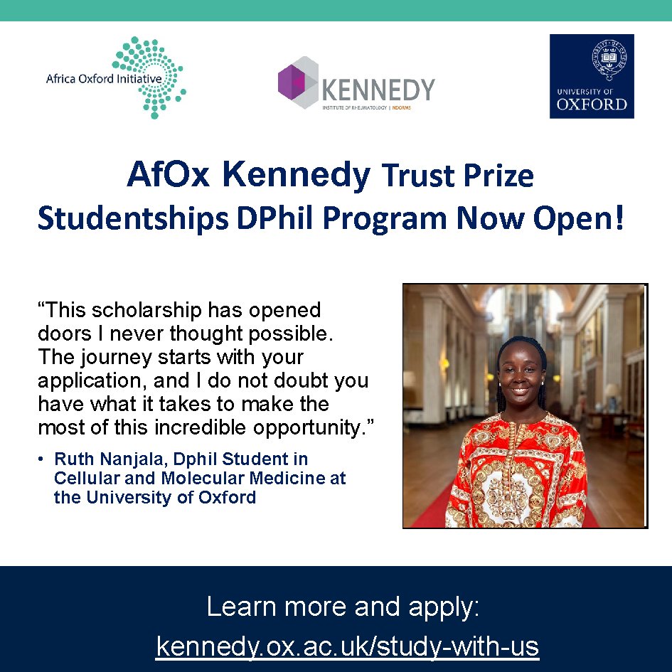 The AfOx KTPS fellowship provides 4-year funding for stipend, tuition, lab expenses, training, and conference travel. It includes a yearly return flight to Africa, mentoring, social activities, and partnerships with colleges. More at ow.ly/KYhW50PWZYF