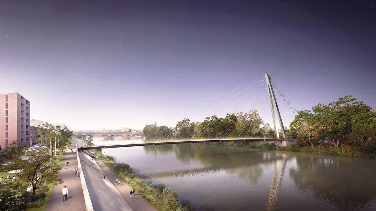 JToulousain's tweet photo. #Toulouse : un an après, où en est le #chantier des ponts vers l'Île du #Ramier ? 🌳 https://t.co/xCMKYkPNks https://t.co/51a0gwAJRK