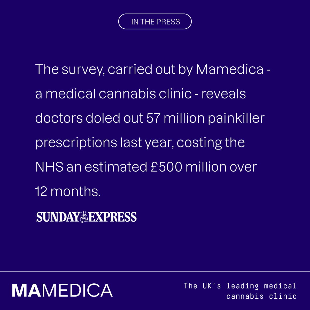 mamedicauk's tweet image. 51% of UK adults are dealing with chronic pain every day. Whilst traditional medication works for some, it doesn't work for all. Thank you @Daily_Express for sharing our data - we're here to raise awareness of the different routes patients can take to manage their pain ⚡