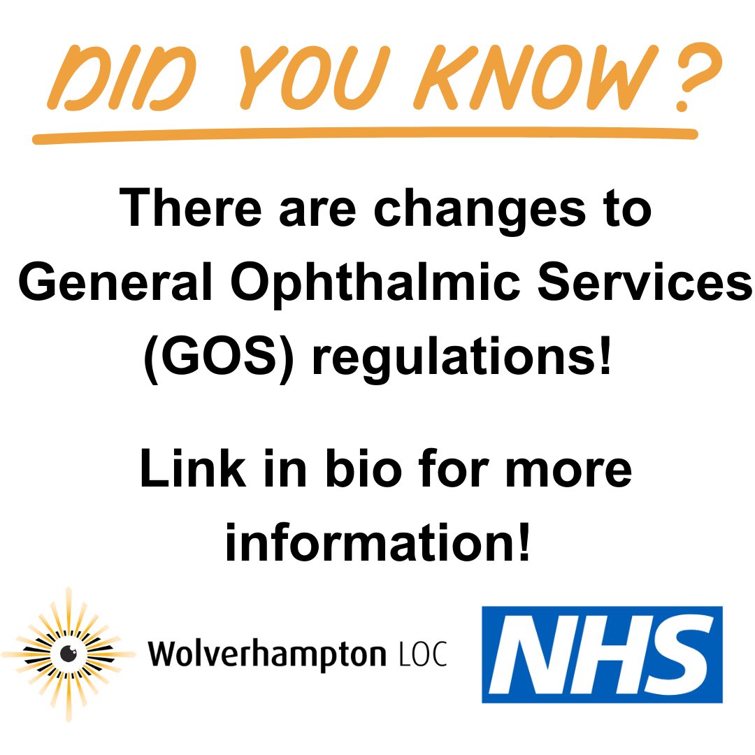 🚨 Important Information 🚨 

Changes to GOS! Link in bio for more information! 

#Optometry #Local #Optom #EyeHealth #Education #Community #Eyes #Professionals #LocalSupport #LeadingTheWay