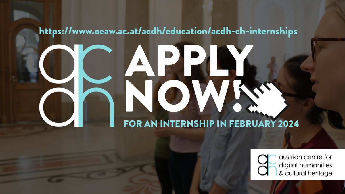Get to know the Austrian Centre for Digital Humanities and Cultural Hertitage! Internship applications are open now until the end of November!
👉oeaw.ac.at/acdh/education…