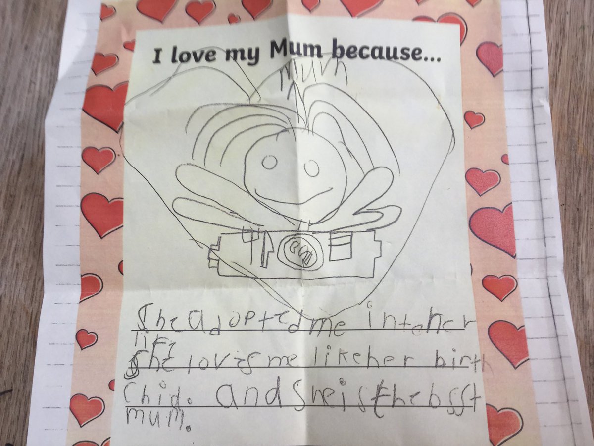 “I love my Mum because she adopted me into her life and loves me like her birth child, and she is the best mum”
#NationalAdoptionWeek ⁦@AdoptionUK⁩ ⁦@adoptmerseyside⁩