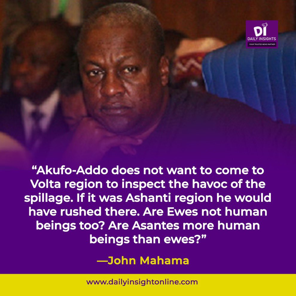 ForVolta's tweet photo. So the media want we Voltarians to forget about all the beautiful things the president said on His visit to Mefe yesterday and focus on their orchestrated negative. ? 

Should we Voltarians be used as emotional cows always ? What the president jokingly which was in response  to the negative comments  made by former president  John Mahama  and Madam Gomashie and He said it  whiles laughing .I saw the people also laughing with Him .
Why truncating His message just to stir emotions as always? 
The President was very clear on His commitment in providing short and and long term solutions for the problem.  I didn't hear the media echo that . Negatives only . 

What Volta Region want is not some cheap emotional milk-downs . We want good roads , STEM schools, Factories, jobs , Hospitals and above all the president's commitment in resolving the situation.  He promised to help provide solutions for the problem.  That is what we must focus on . 
The saddest part is when I saw these our lazy NDC MP's who are always on social media 24/7 but with no results in their constituency trying to play emotional card with the President's statement.  
Volta / Oti Region won't fall for emotional cards any longer . We want development and nothing else.  So far, the president has shocked we Voltarians with the developmental projects He is embarking on in the Regions. He is doing better than those who call us " their world Bank " .  
We won't fall for emotional blackmails anymore !

- Volta Youth
