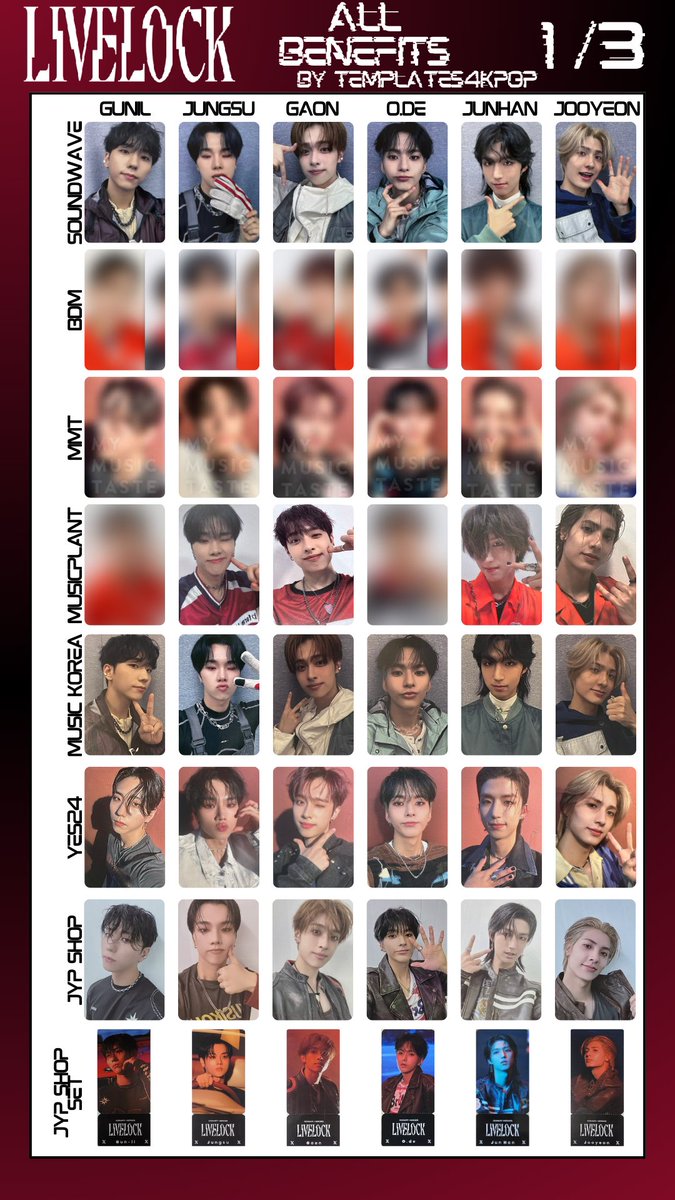 Xdinary Heroes Livelock Album Benefit POB Photocard pc template