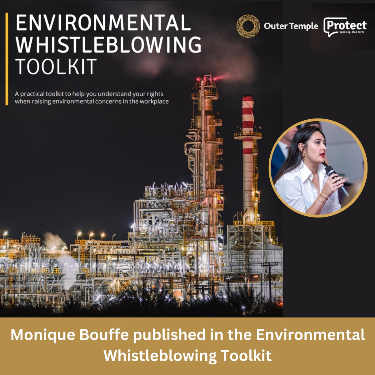 Outer Temple's <a href="/moniquebouffe/">Monique Bouffé</a> has co-authored the Environmental Whistleblowing Toolkit published by <a href="/WhistleUK/">Protect</a>.

It aims at helping an individual understand their rights when raising environmental concerns in the workplace.

Read full article here: outertemple.com/monique-bouffe…