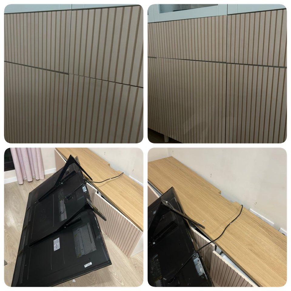 acrolua's tweet photo. @IKEA Así me ha dejado el equipo de montaje de ikea el salón y se lavan las manos. Terrible servicio https://t.co/b288rtCZi0