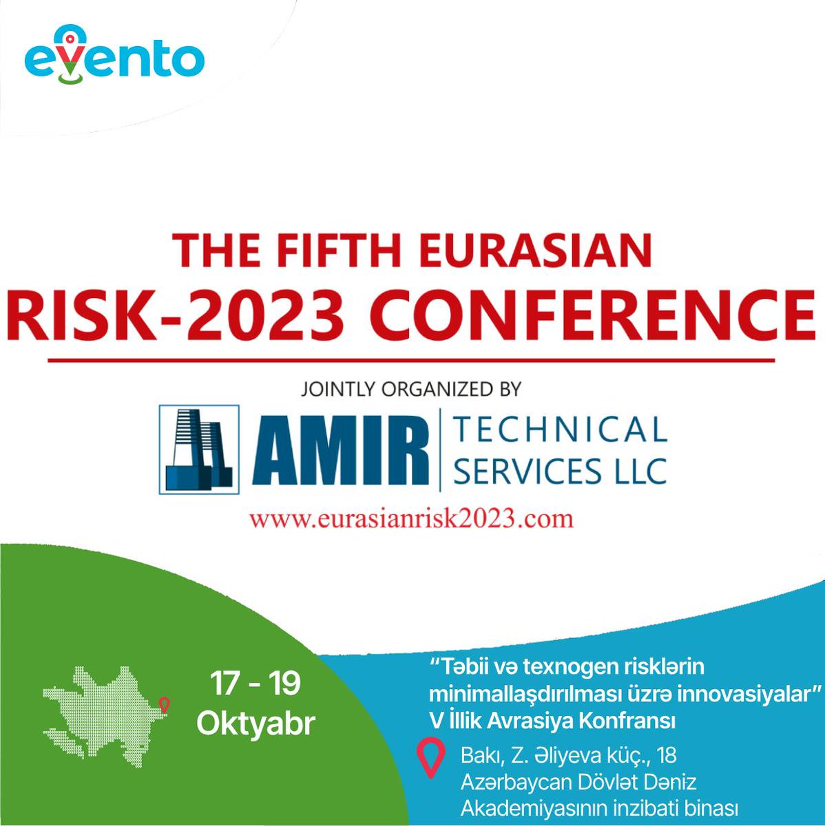 EventoBaku's tweet photo. Bakıda Heydər Əliyevin 100 illik yubileyinə həsr olunmuş “Təbii və texnogen risklərin minimallaşdırılması üzrə innovasiyalar” V İllik Avrasiya Konfransı keçiriləcək. 
Konfransın saytı: https://t.co/NYwxyImGfV

#baku #event #evento #bakuevents #konfrans #bakı #azerbaijan #tədbir https://t.co/sWb3nvPFWc