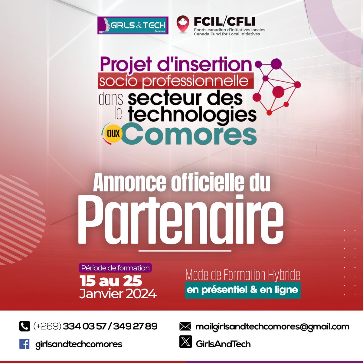 GirlsAndTech's tweet photo. 🛑Annonce officielle du partenaire 

Fonds Canadien d'Initiatives Locales (#FCIL)

@CanadaTanzanie 

#Comores
#insertionprofessionnelle 
#GirlsAndTech https://t.co/MEga9jaAjm