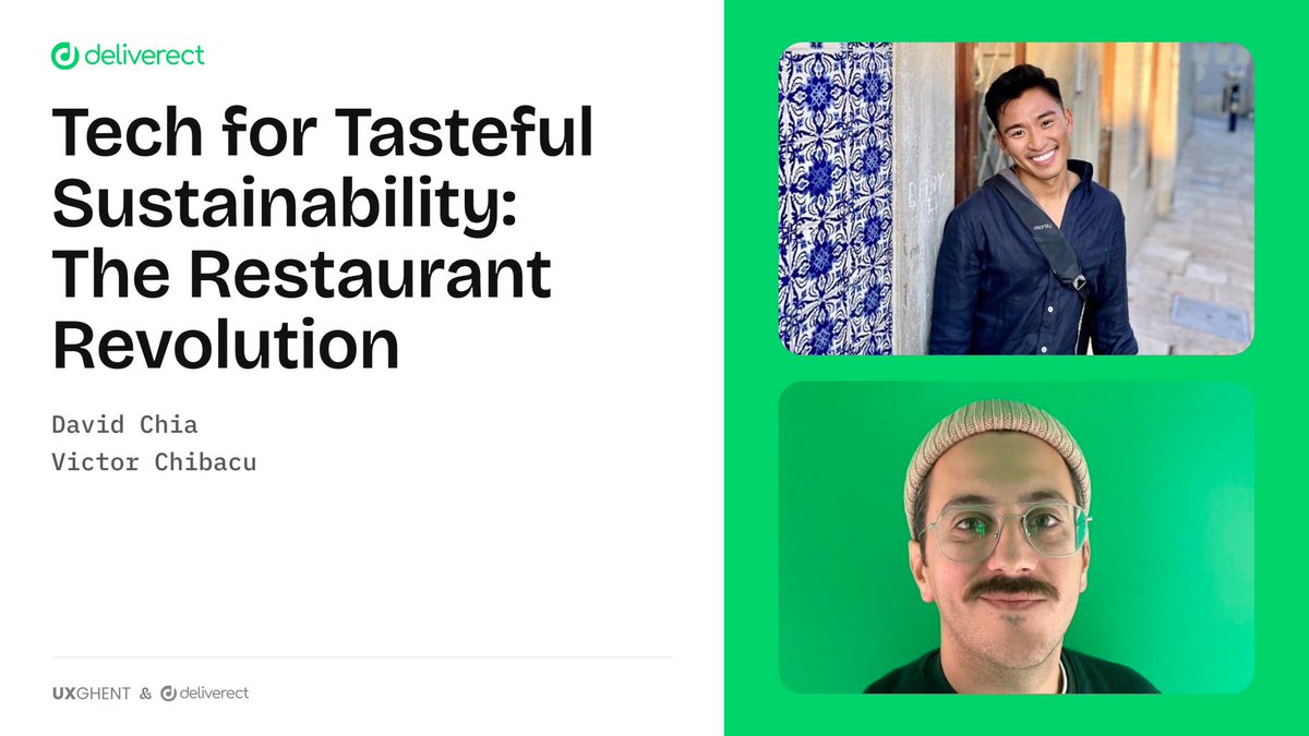 Our second set of speakers are David &amp; Victor from @Deliverect! RSVP here: meetup.com/ux-ghent/event…