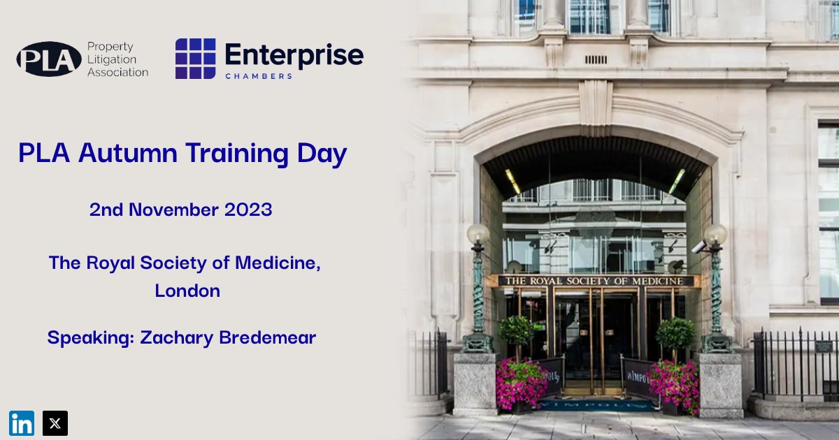 Mark your calendars for the PLA 2023 Autumn Training Day, where Zachary Bredemear will be sharing insights on "What English Property Litigators Need To Know About Foreign Law and Judgements'".

Programme and booking at the PLA website - pla.org.uk/events/pla-202…
