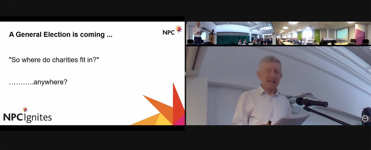 Excited to listen to <a href="/DanRCorry/">Dan Corry</a>’s opening presentation at my 1st #NPCignites as a #trustee. Sadly not present in person, but still very much there in spirit!