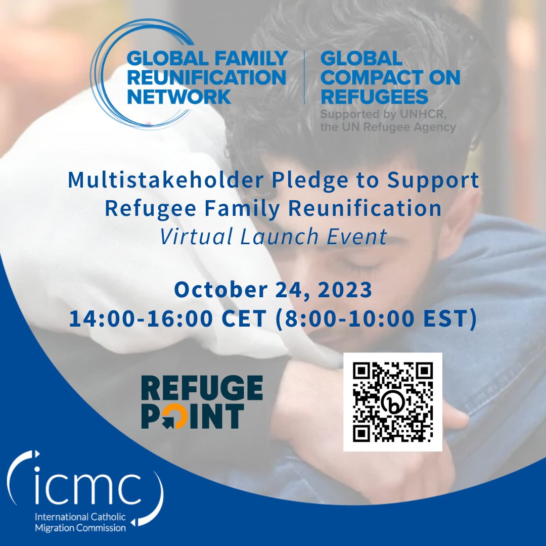 Please join the Global Family Reunification Network, its Advisory Group, and other partners committed to refugee family reunification for the launch of this exciting initiative. Scan the QR code or click here to RSVP ➡️ bit.ly/3QbJwFo @Refugees @GillianTriggs