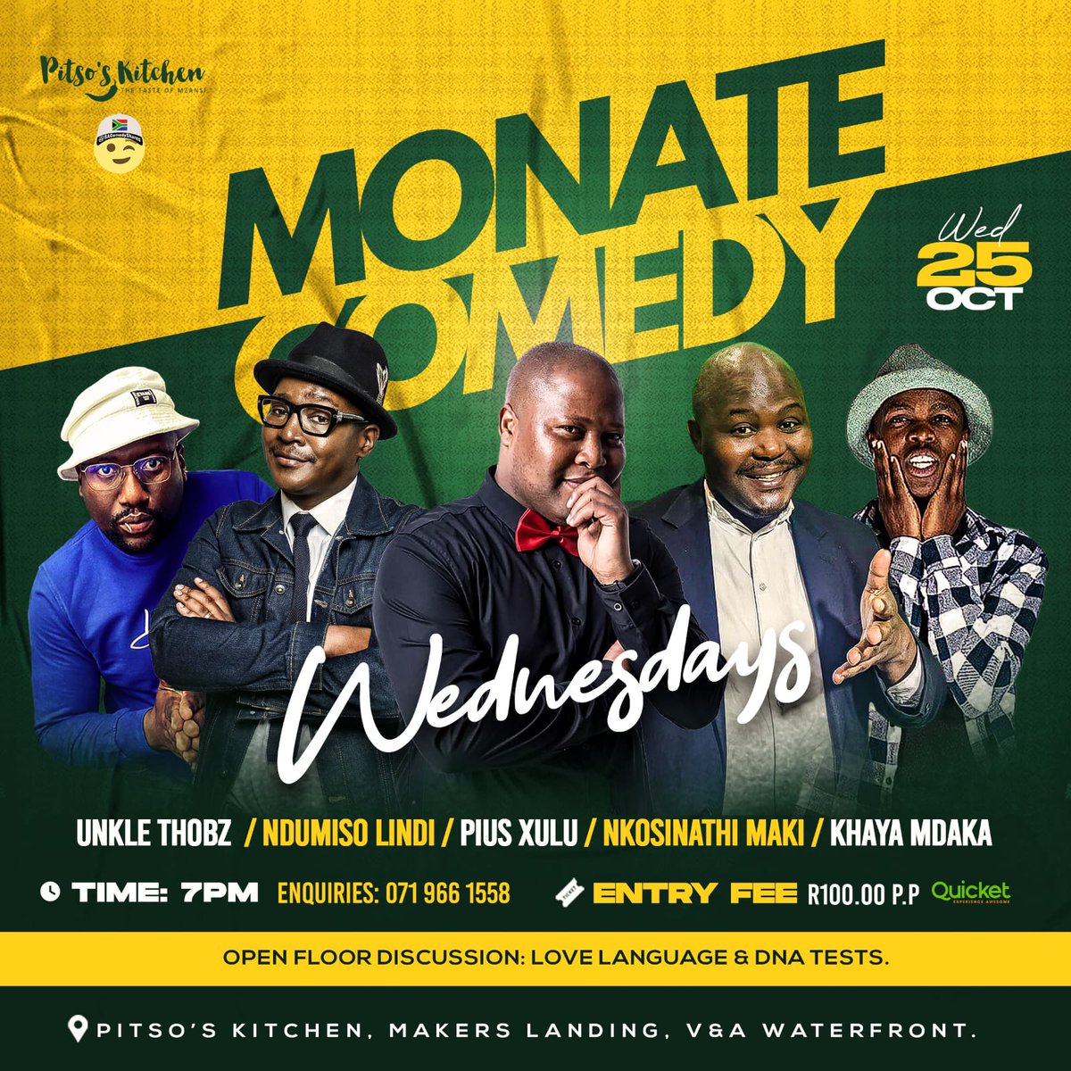 Pius Xulu (@piusxulu) on Twitter photo Choose umaykhethele ๐๐ซ ๐ค๐ญ
#PitsosKitchen : qkt.io/o16Gk0
#iAfrikayam Farm : qkt.io/uuiuWQ
#StandUpComedy #SAComedy #CptComedy <a href="/SAComedyShares/">#SAComedyShares</a> Choose umaykhethele ๐๐ซ ๐ค๐ญ
#PitsosKitchen : qkt.io/o16Gk0
#iAfrikayam Farm : qkt.io/uuiuWQ
#StandUpComedy #SAComedy #CptComedy <a href="/SAComedyShares/">#SAComedyShares</a>