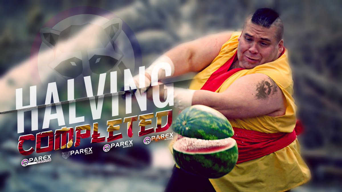 The #halving has been successfully completed! 🍀

We are starting to step more firmly on the ground for the #Parex Ecosystem. 💪
It wouldn't be bad to be a little more visible after today. 😉

Let'sss move on. 🥳