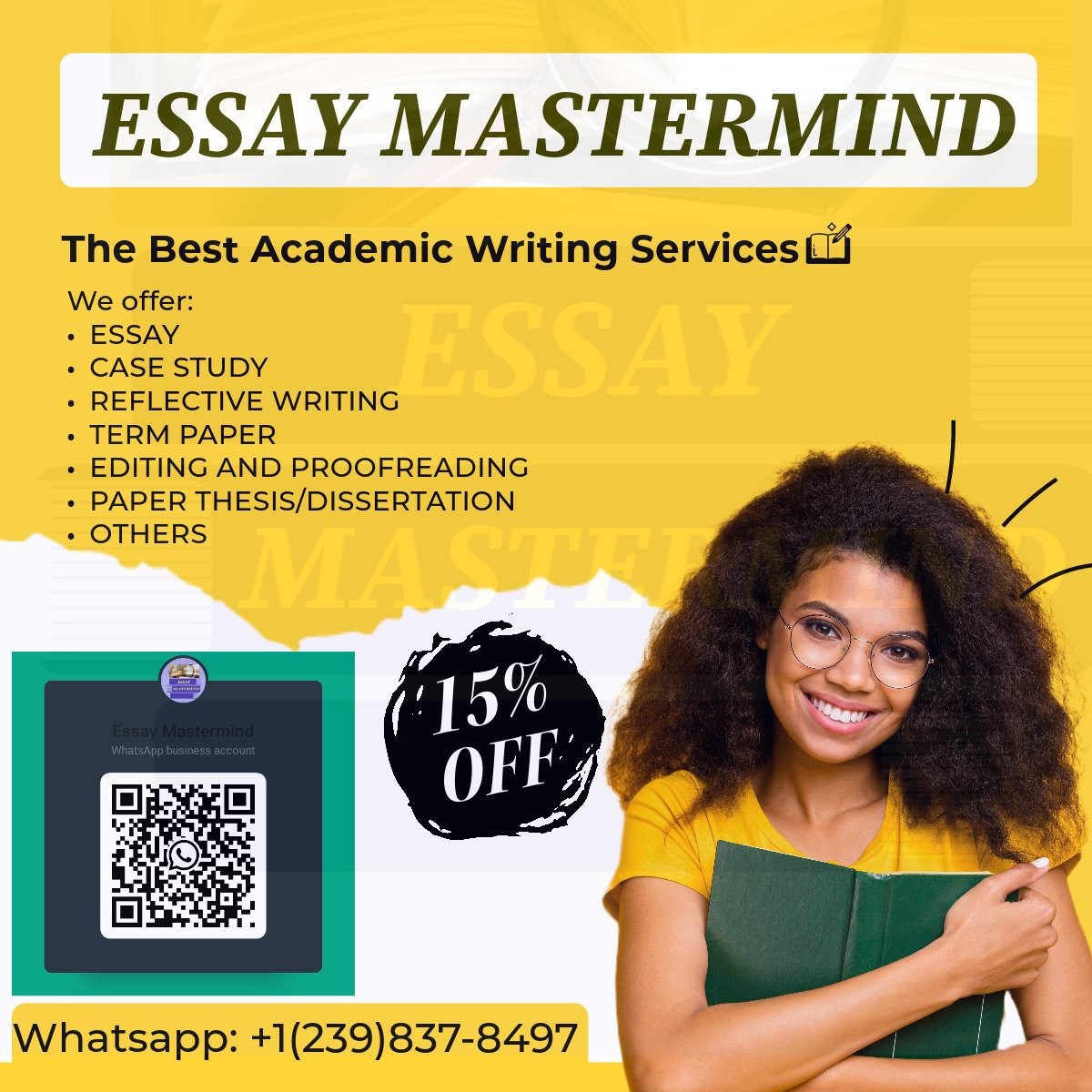 For any kind of assignment WHATSAPP +1(239)837-8497
WECHAT ID: Essay_mastermind #assignments #assignmenthelp #assignmentwriter #singaporeassignmenthelp #assignmentsingapore #assignmentaustralia #nursing #nursingassignment #nurisngassignmenthelp #nursingassignmentservices