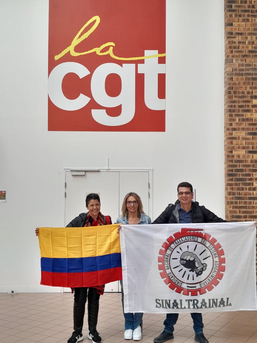 SinaltrainalInt's tweet image. Reunión con compañeras de la @CGT_Commerce, Natalie Sevilla delegade de Sodexo 🇫🇷 con el fin de compartir la problemática de @SinaltrainalInt con sodexo 🇨🇴.
Con el fin de aunar esfuerzos para darle visibilidad a la problemática y exigir derechos.