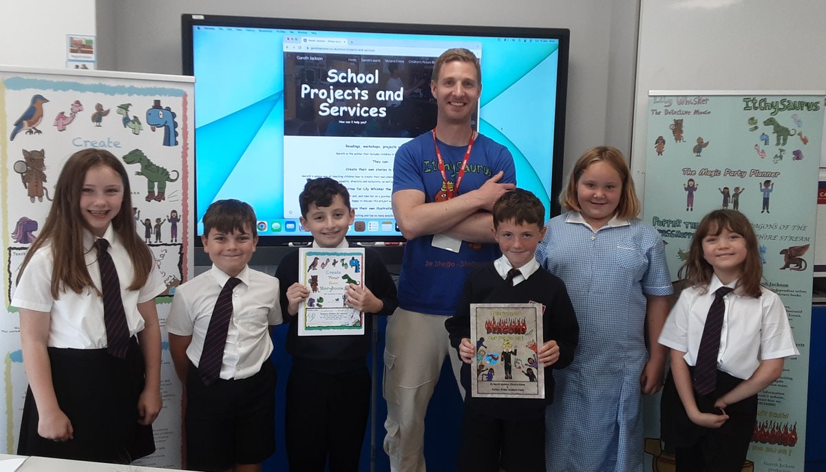 halfpennylane's tweet photo. A huge thank you to @GarethLJackson1 for inspiring Year 4W to create their own story books. #creativewriting #behalfpenny https://t.co/NfktPCoVKB